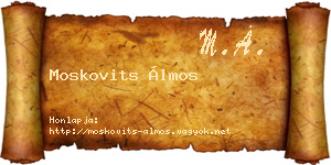 Moskovits Álmos névjegykártya